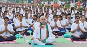 Narendra Modi doing Yoga